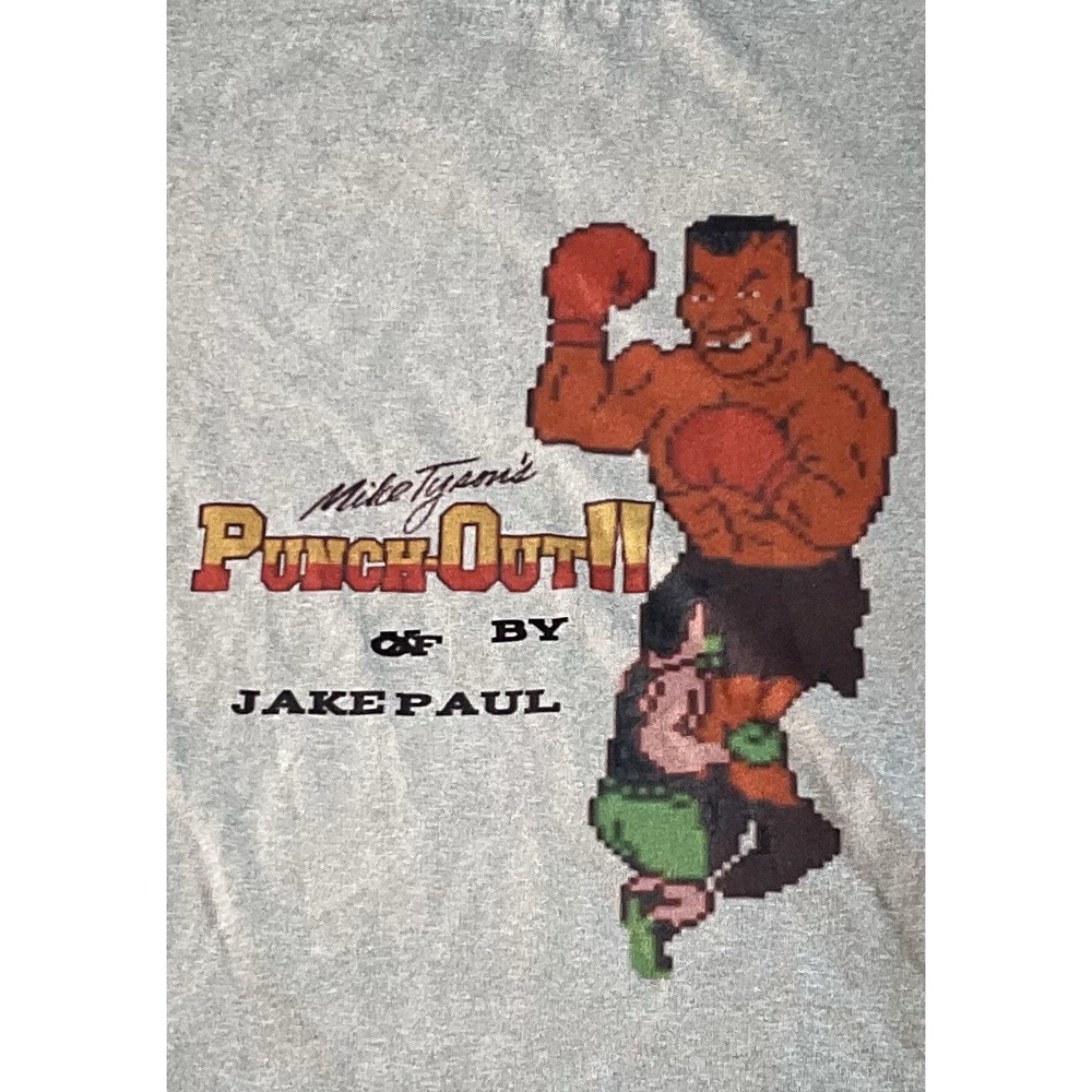 Mike‎ Tyson Punch out Shirt With Jake Paul Medium Game Boxing